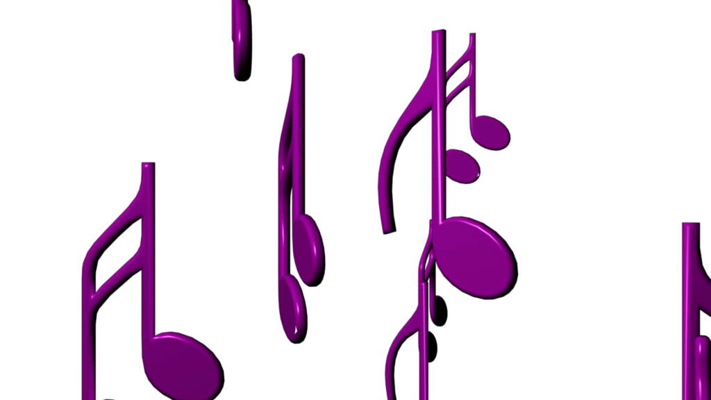 Music Themed Video Clipart with Purple Musical Notes